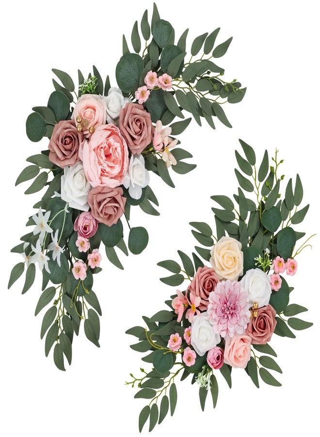 Qeedy Wedding Arch Flowers Set of 2, Artificial Flowers for Decoration for Wedding Ceremony Backdrop, Wedding Floral Arrangement for Arch, Wedding Welcome Signs, Reception Decor (Dusty Rose) - Image 1