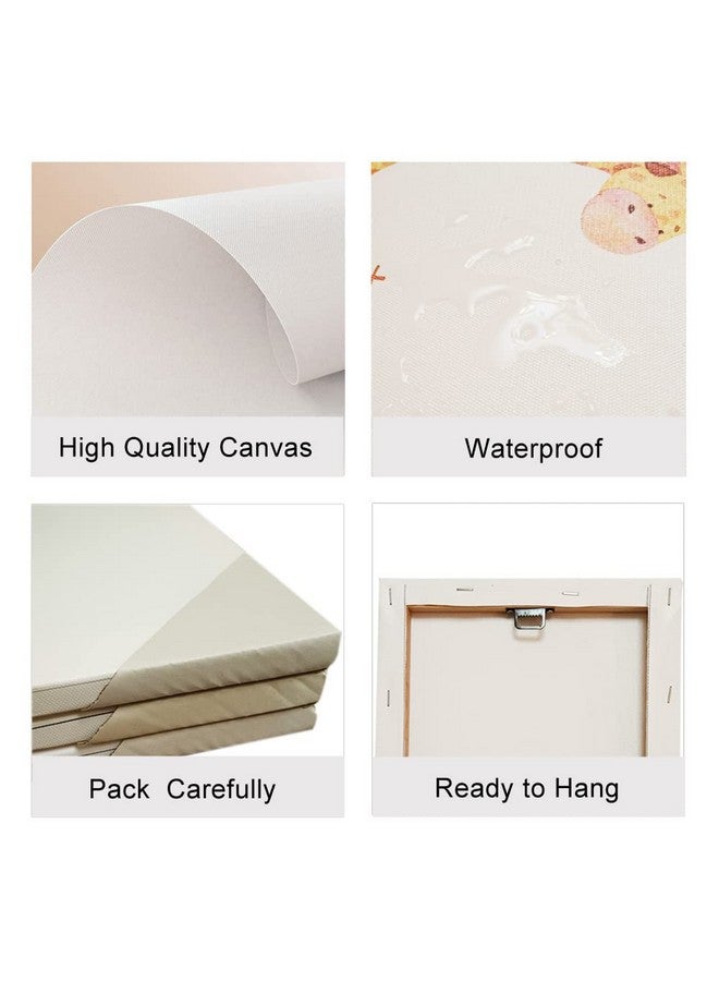 Kiddale ديكور غرفة الأطفال للحيوانات البرية - عبوة من 48 قطعة 10 أطر مائية حيوانات الغابة للأطفال - رسم على قماش للحيوانات الاستوائية لزينة غرفة المعيشة وغرف نوم الأولاد والبنات - Image 3