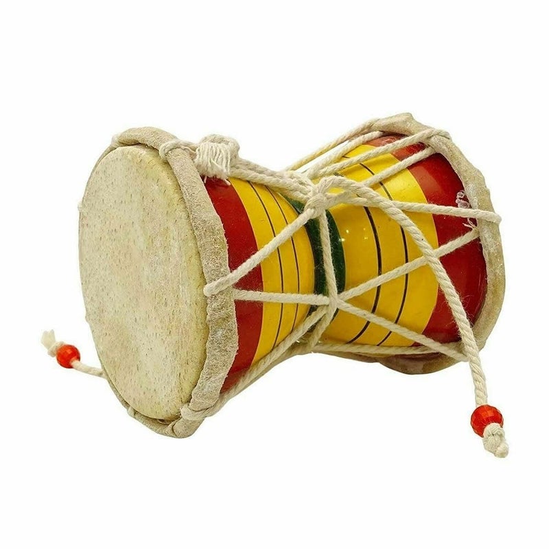SoilMade Wood Damru, Round Shape, Wood Made, Size Aprox 9cm and 60g, Pack 1 of Wood Damru in Box - Image 2