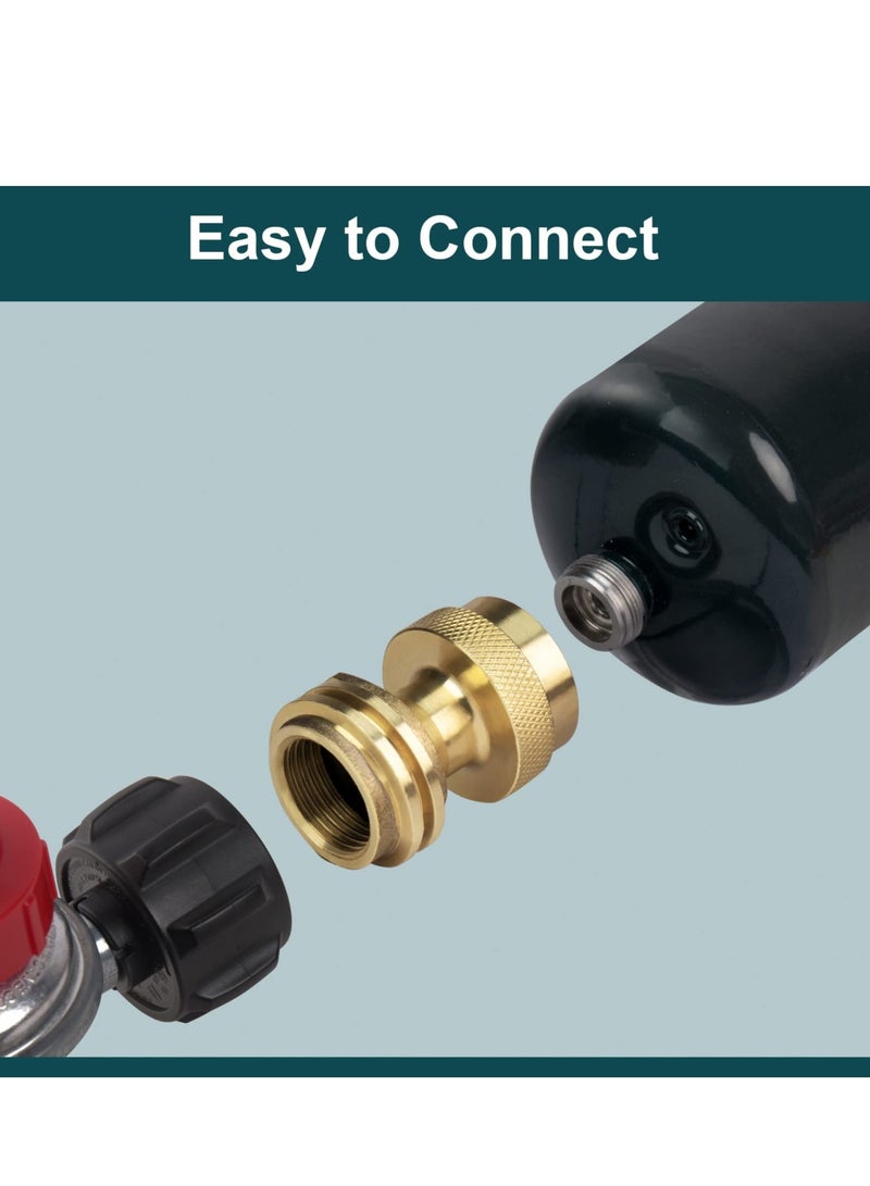 Excefore 1lb Propane Tank Adapter for Disposable Throwaway Cylinder 20lb to 1lb Converter Fill 1 Pound Bottles from 20lb Tank Easy to Use Solid Brass - Image 3