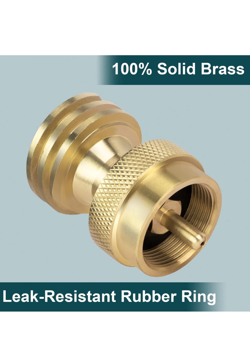 Excefore 1lb Propane Tank Adapter for Disposable Throwaway Cylinder 20lb to 1lb Converter Fill 1 Pound Bottles from 20lb Tank Easy to Use Solid Brass - Image 5