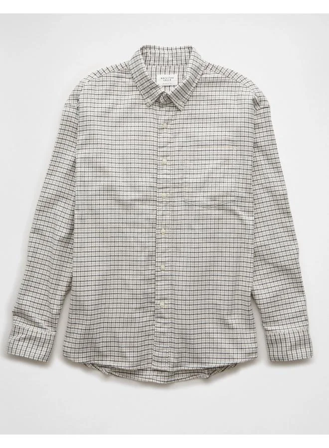 American Eagle AE Everyday Plaid Flannel Button-Up Shirt
