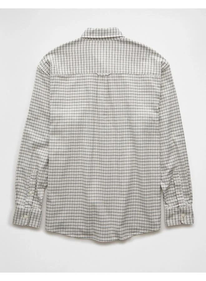 امريكان ايجل AE Everyday Plaid Flannel Button-Up Shirt