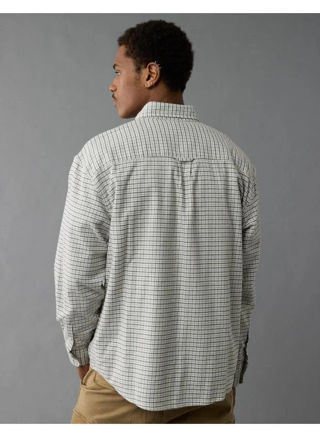 American Eagle AE Everyday Plaid Flannel Button-Up Shirt