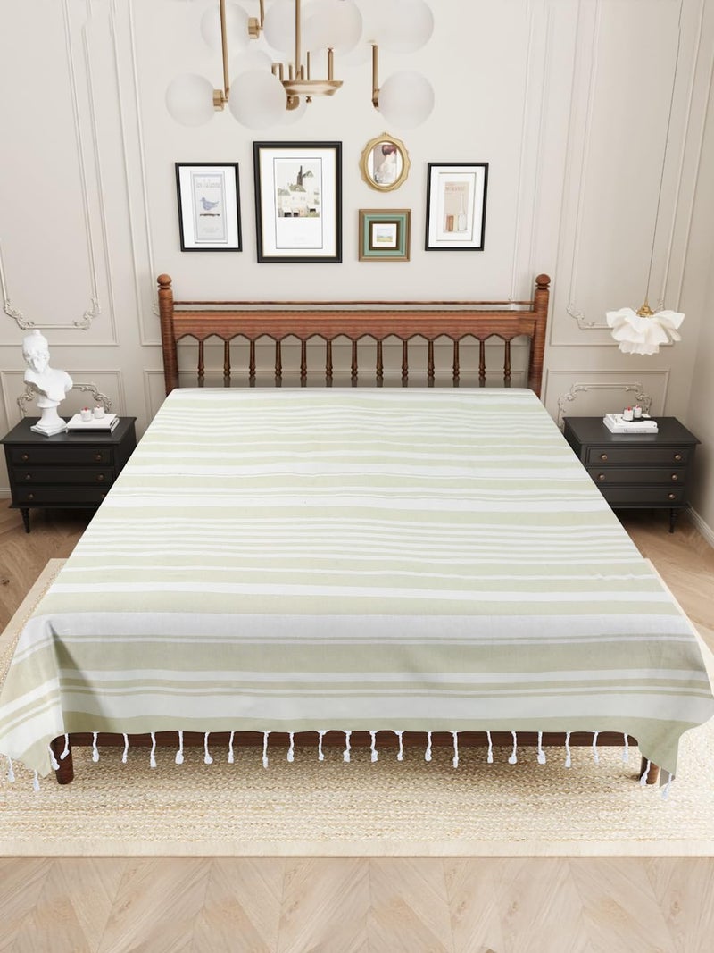 Värde 210 TC Cotton Bedsheet | Handmade Double Bedsheet | Handloom Bedsheets | Without Pillow Cover | Double Bedsheet for Summer (90X100 Inches, 7.5 x 8.3 Feet (Nobel) - Image 1