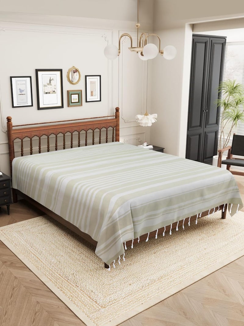 Värde 210 TC Cotton Bedsheet | Handmade Double Bedsheet | Handloom Bedsheets | Without Pillow Cover | Double Bedsheet for Summer (90X100 Inches, 7.5 x 8.3 Feet (Nobel) - Image 2