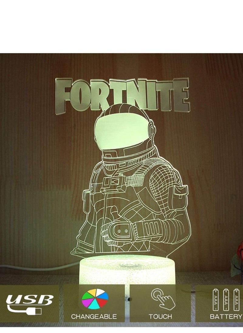 althiqahkey - 3D Visual Lamp  Cool Fortress Fortnite USB Multicolor Night Light with Remote Control Home Atmosphere Decorative - Image 1