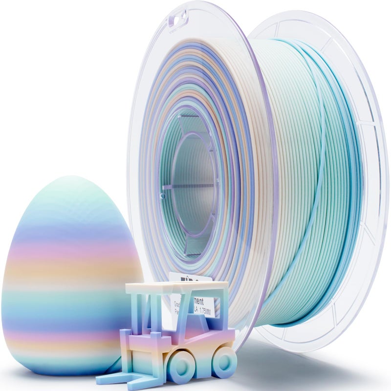 ZIRO PLA Filament 1.75mm, Matte Multicolor 3D Printer Filament, Color Gradient Change PLA, Fast Color Change by Length, Fit Most FDM Printers, Dimensional Accuracy +/-0.03mm,1KG Pastel Spectrum - Image 1
