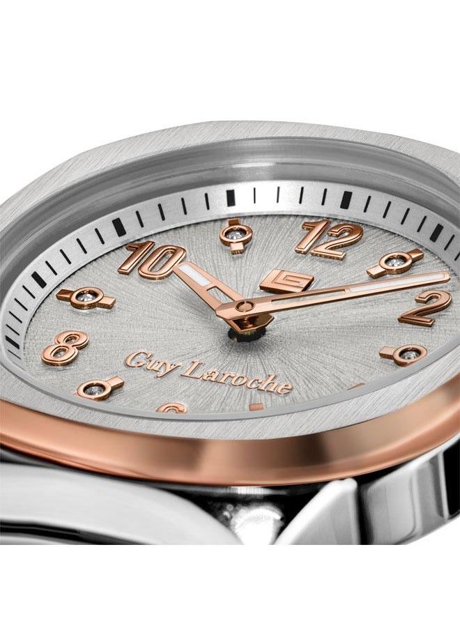 Guy Laroche Charlie 33mm Women's Swiss Quartz Watch with White Silver Dial & Rose Gold-Plated Bracelet  - Image 3
