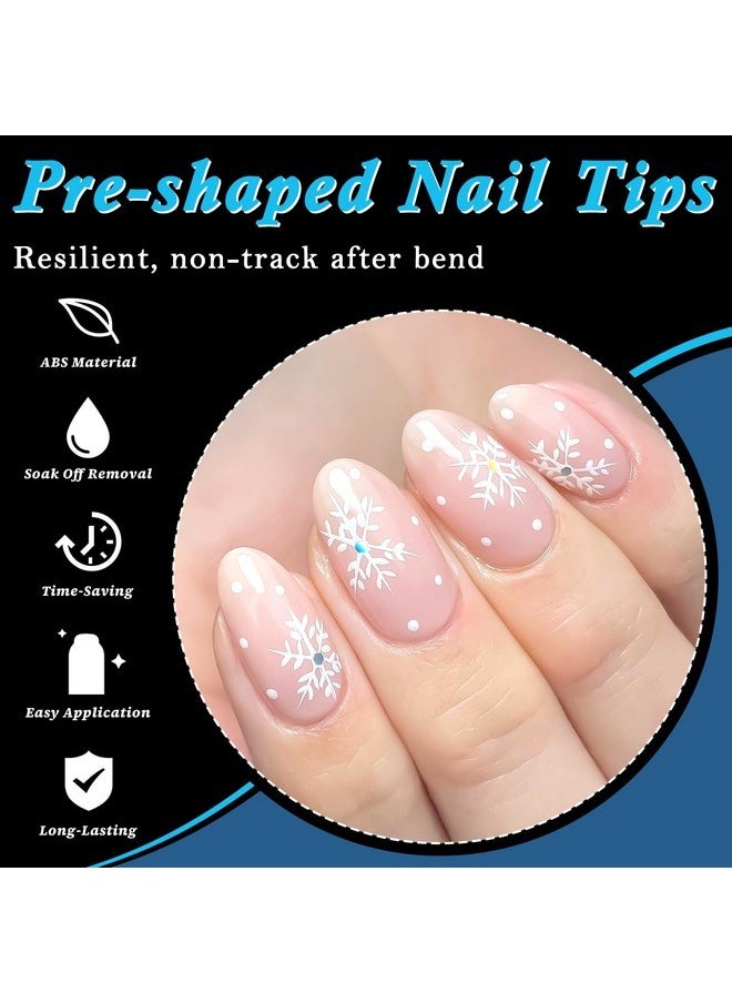 LoveOurHome 600Pc Oval Gel X Nail Tips Medium Fake Nails Clear Press On Nails Medium Oval Soft Gel Nail Tips Full Cover False Nail Clear Gel X Tip For Acrylic Nails Extension Press Nails Making  - Image 5
