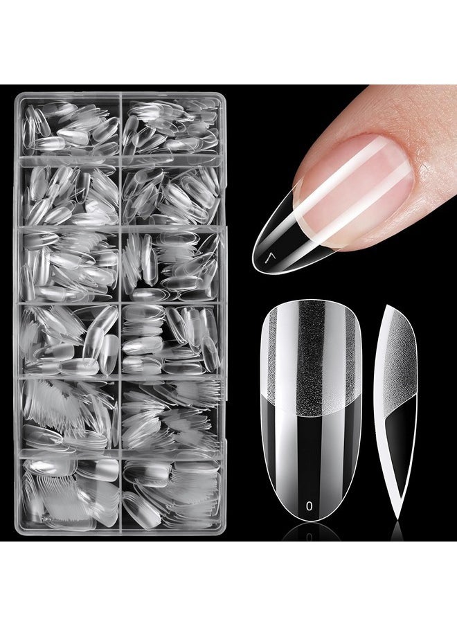 LoveOurHome 600Pc Oval Gel X Nail Tips Medium Fake Nails Clear Press On Nails Medium Oval Soft Gel Nail Tips Full Cover False Nail Clear Gel X Tip For Acrylic Nails Extension Press Nails Making  - Image 1