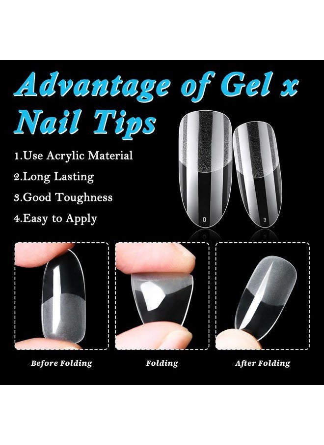 LoveOurHome 600Pc Oval Gel X Nail Tips Medium Fake Nails Clear Press On Nails Medium Oval Soft Gel Nail Tips Full Cover False Nail Clear Gel X Tip For Acrylic Nails Extension Press Nails Making  - Image 3