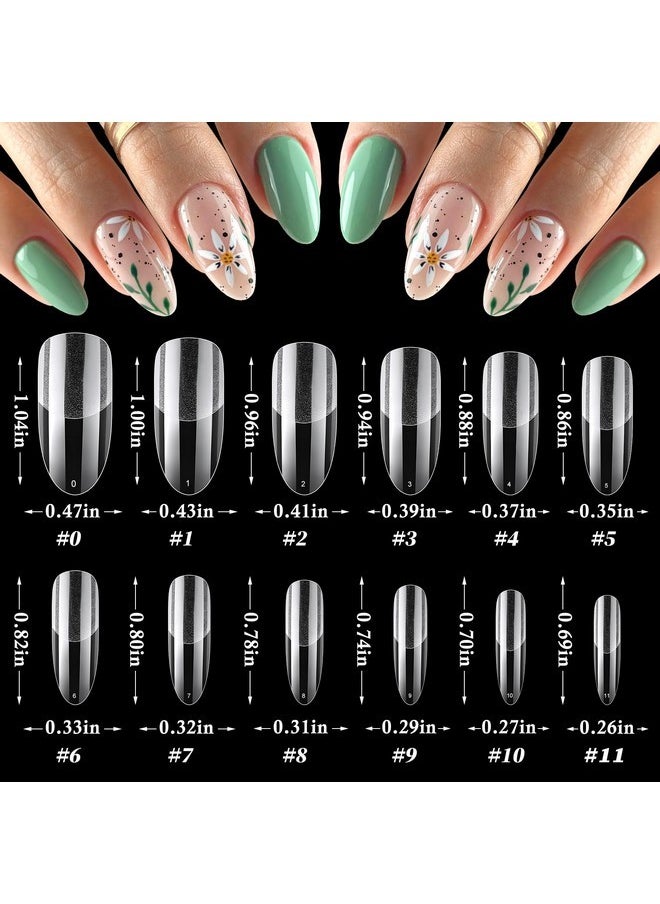 LoveOurHome 600Pc Oval Gel X Nail Tips Medium Fake Nails Clear Press On Nails Medium Oval Soft Gel Nail Tips Full Cover False Nail Clear Gel X Tip For Acrylic Nails Extension Press Nails Making  - Image 2
