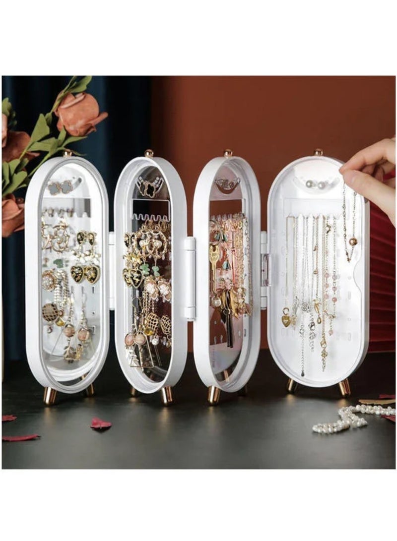 Foldable Jewelry Storage Box Earrings Display Stand Bracelet Necklace Organizer - Image 2