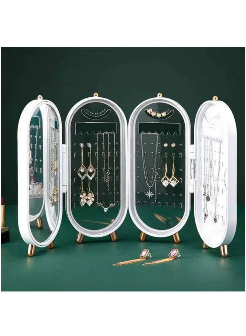 Foldable Jewelry Storage Box Earrings Display Stand Bracelet Necklace Organizer - Image 1