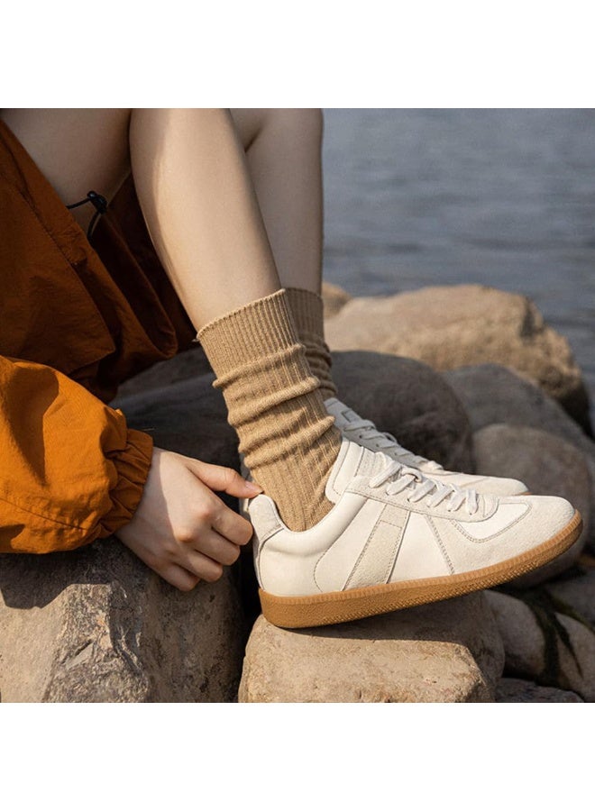 SANMUGEED Ribbed Socks Women Cozy Socks – 5 Pair Cute Womens Crew Socks - Image 5