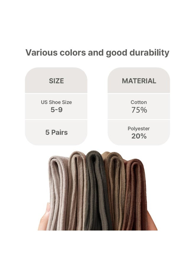 SANMUGEED Ribbed Socks Women Cozy Socks – 5 Pair Cute Womens Crew Socks - Image 2