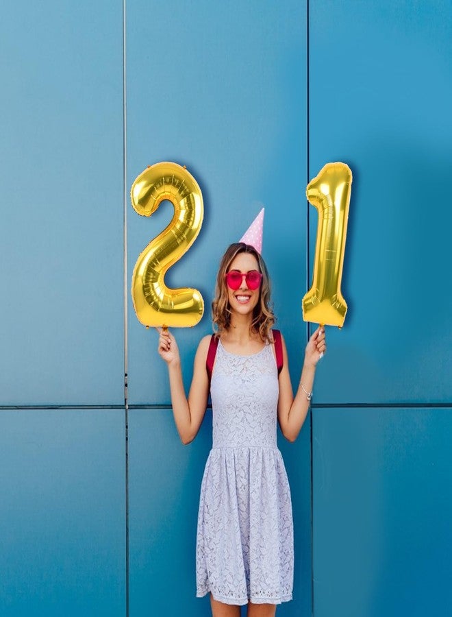 TONIFUL Number Balloons 16 Inch Gold 0-9 Number Mylar Foil Balloons 10 Pcs Gold Custom Digital Balloons for Birthday Party Engagement Graduations Anniversary Baby Shower Decorations Party Supplies - Image 3