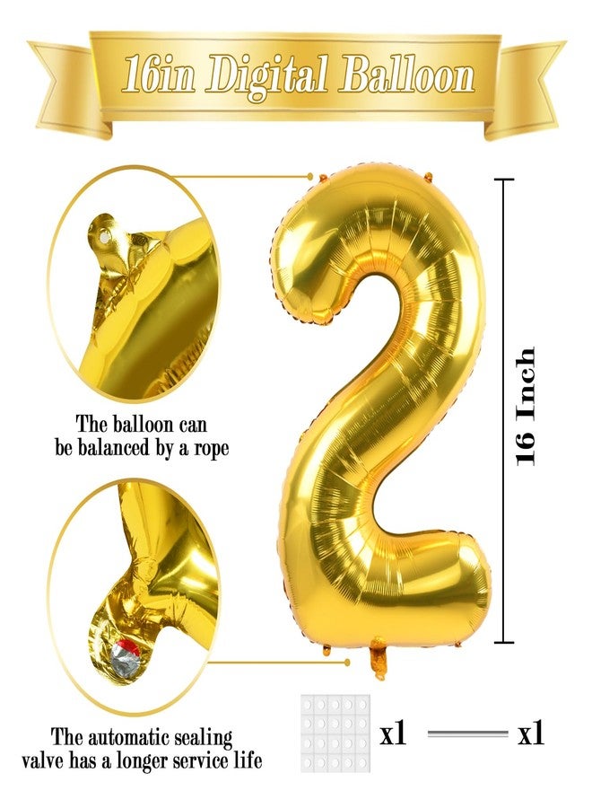 TONIFUL Number Balloons 16 Inch Gold 0-9 Number Mylar Foil Balloons 10 Pcs Gold Custom Digital Balloons for Birthday Party Engagement Graduations Anniversary Baby Shower Decorations Party Supplies - Image 2