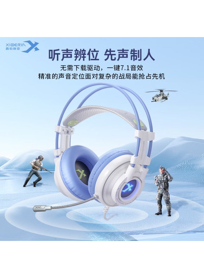 Xiberia K9pro 7.1 Sound Gaming Headset, E-sports Over-ear Wired Laptop Noise-cancelling Headphones With Microphone, Online Class Music Pubg Wired Control Usb Flagship Version Mengzhenyan - Image 1