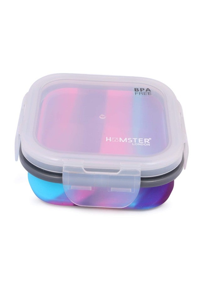 HAMSTER London Expandable & Collapsible Bento Box Silicone Container for Children/Adult Snack Box/Fruit Box- BPA Free (Small, Pink) - Image 3