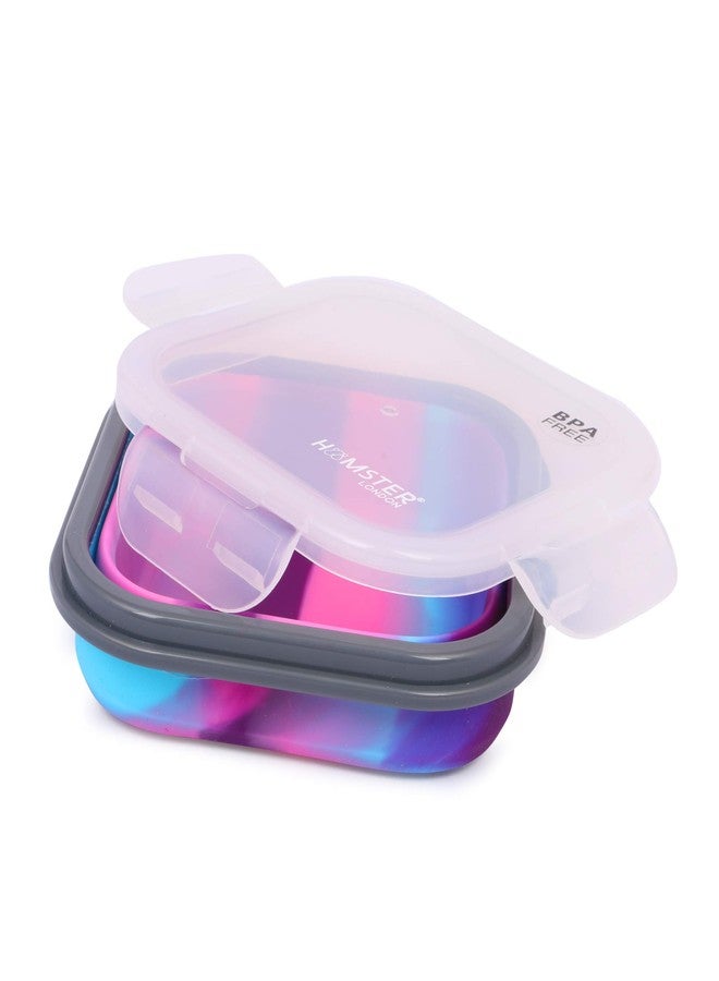 HAMSTER London Expandable & Collapsible Bento Box Silicone Container for Children/Adult Snack Box/Fruit Box- BPA Free (Small, Pink) - Image 1