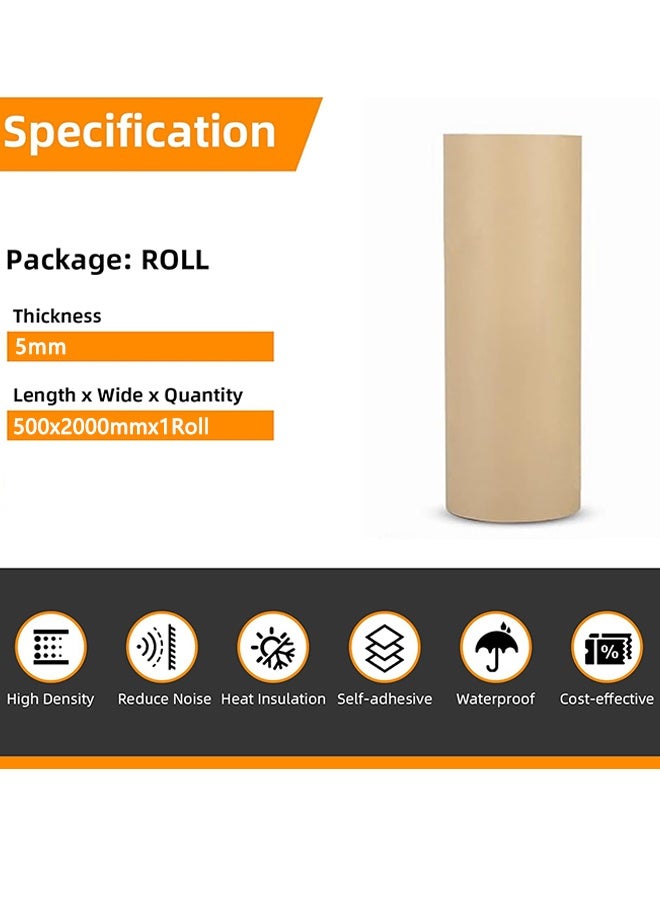 Car Heat Sound Deadening Insulation Mat, Automobile Sound Deadening & Heat Insulation Material for Auto Hood Engine Roof Door and Trunk,500 x 2000 mm, Kraft Paper Finish - Image 4