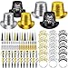 Engrowtic 208 Pcs 2026 New Years Eve Party Decorations Top Hats Headband Tiara Horns Metallic Noisemakers Black Silver Gold New Years Eve Party Supply for Holiday Favors Gifts - Image 4