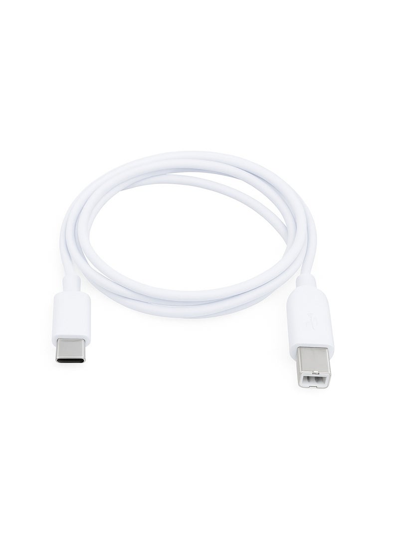 Type c to Square Port Printing Cable Usb2.0 High-Speed Mobile Phone Computer Connection Cable Type-C Printer Data Cable, 1M, White - Image 1