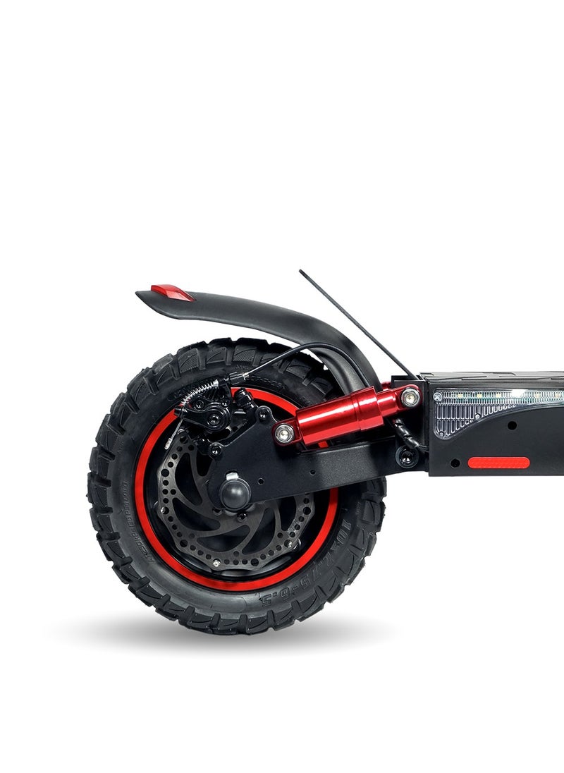 Crony - T4 Fast Speed E-Scooter 2000W Motor 48v/13ah,10"Off-Road Tires,Dual Suspension/Hydraulic Disc Brakes E-Bike, Triple Led Headlamps,  App-Connected Smart Lock,All-Terrain, Easy Foldable, Portable Commuter Electric Scooter For Adults & Kids, 25kg Aluminum Frame 120kg Load Skateboard, Urban Mobility tool，No Seat - Image 1