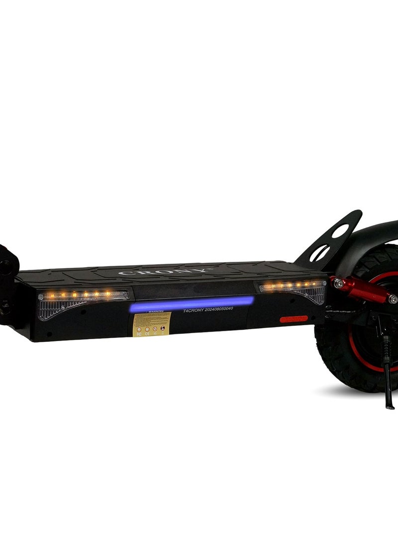 Crony - T4 Fast Speed E-Scooter 2000W Motor 48v/13ah,10"Off-Road Tires,Dual Suspension/Hydraulic Disc Brakes E-Bike, Triple Led Headlamps,  App-Connected Smart Lock,All-Terrain, Easy Foldable, Portable Commuter Electric Scooter For Adults & Kids, 25kg Aluminum Frame 120kg Load Skateboard, Urban Mobility tool，No Seat - Image 1