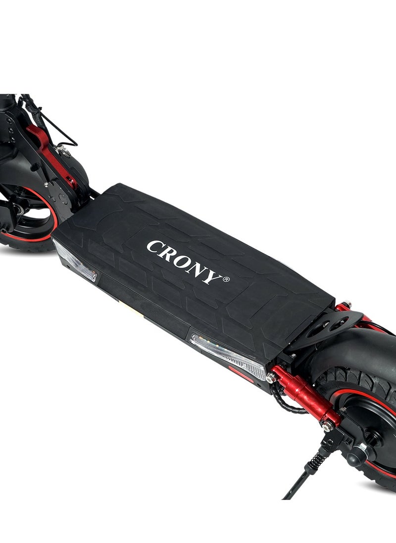 Crony - T4 Fast Speed E-Scooter 2000W Motor 48v/13ah,10"Off-Road Tires,Dual Suspension/Hydraulic Disc Brakes E-Bike, Triple Led Headlamps,  App-Connected Smart Lock,All-Terrain, Easy Foldable, Portable Commuter Electric Scooter For Adults & Kids, 25kg Aluminum Frame 120kg Load Skateboard, Urban Mobility tool，No Seat - Image 1