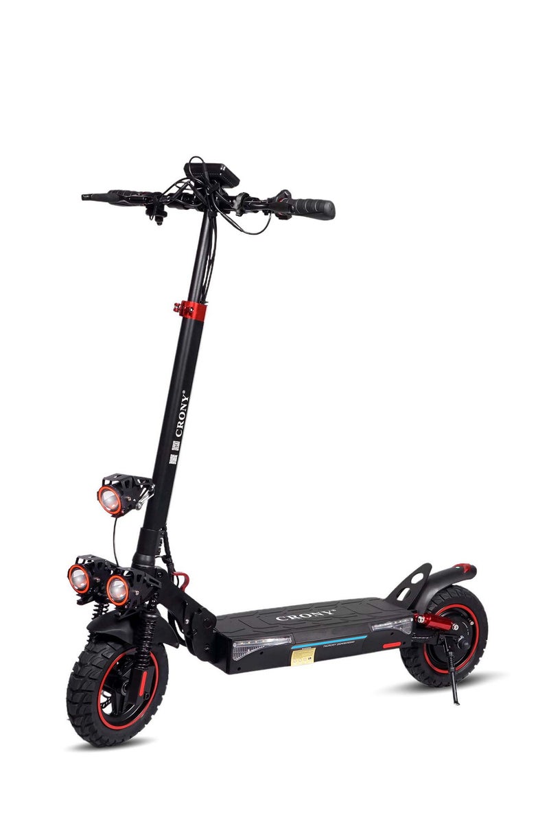 Crony T4 E-Scooter 2000W Motor, Max Speed 40-65km/h, 10"Off-Road Tires,48v/13ah Dual Suspension/Hydraulic Disc Brakes E-Bike, Triple Led Headlamps,  App-Connected Smart Lock,All-Terrain, Easy Foldable, Portable Commuter Electric Scooter For Adults & Kids, 25kg Aluminum Frame 120kg Load Skateboard, Urban Mobility tool，No Seat - Image 1