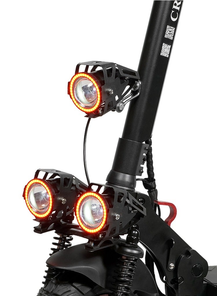 Crony T4 E-Scooter 2000W Motor, Max Speed 40-65km/h, 10"Off-Road Tires,48v/13ah Dual Suspension/Hydraulic Disc Brakes E-Bike, Triple Led Headlamps,  App-Connected Smart Lock,All-Terrain, Easy Foldable, Portable Commuter Electric Scooter For Adults & Kids, 25kg Aluminum Frame 120kg Load Skateboard, Urban Mobility tool，No Seat - Image 5