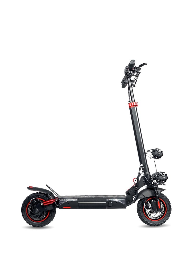 Crony T4 E-Scooter 2000W Motor, Max Speed 40-65km/h, 10"Off-Road Tires,48v/13ah Dual Suspension/Hydraulic Disc Brakes E-Bike, Triple Led Headlamps,  App-Connected Smart Lock,All-Terrain, Easy Foldable, Portable Commuter Electric Scooter For Adults & Kids, 25kg Aluminum Frame 120kg Load Skateboard, Urban Mobility tool，No Seat - Image 4