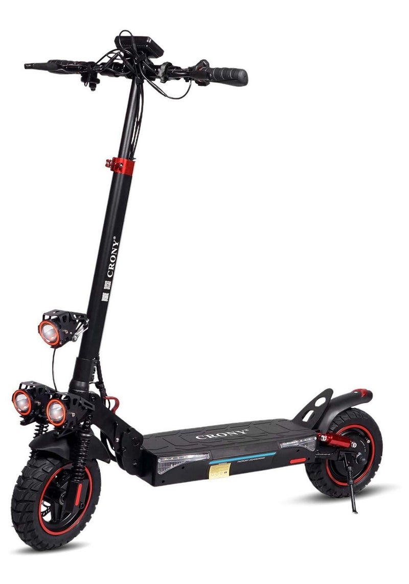 Crony T4 E-Scooter 2000W Motor, Max Speed 40-65km/h, 10"Off-Road Tires,48v/13ah Dual Suspension/Hydraulic Disc Brakes E-Bike, Triple Led Headlamps,  App-Connected Smart Lock,All-Terrain, Easy Foldable, Portable Commuter Electric Scooter For Adults & Kids, 25kg Aluminum Frame 120kg Load Skateboard, Urban Mobility tool，No Seat - Image 1