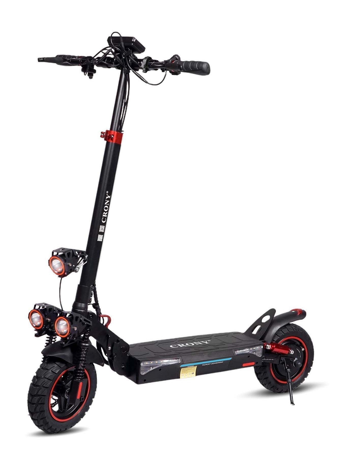 T4 E-Scooter 2000W Motor, Max Speed 40-65km/h, 10"Off-Road Tires,48v/13ah Dual Suspension/Hydraulic Disc Brakes E-Bike, Triple Led Headlamps,  App-Connected Smart Lock,All-Terrain, Easy Foldable, Portable Commuter Electric Scooter For Adults & Kids, 25kg Aluminum Frame 120kg Load Skateboard, Urban Mobility tool，No Seat