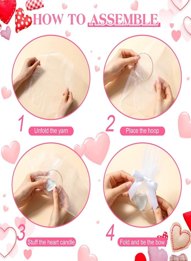 Shimeyao 50 Sets Wedding Favors for Guests Bulk 50 Heart Shaped Candles 50 Metal Rings 3 Inch 50 Organza Bags 50 Bow Ribbon DIY Wedding Gifts for Party Supplies Gift Souvenir Guests Men Women - Image 3