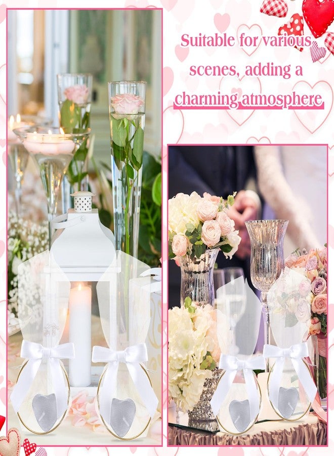 Shimeyao 50 Sets Wedding Favors for Guests Bulk 50 Heart Shaped Candles 50 Metal Rings 3 Inch 50 Organza Bags 50 Bow Ribbon DIY Wedding Gifts for Party Supplies Gift Souvenir Guests Men Women - Image 5