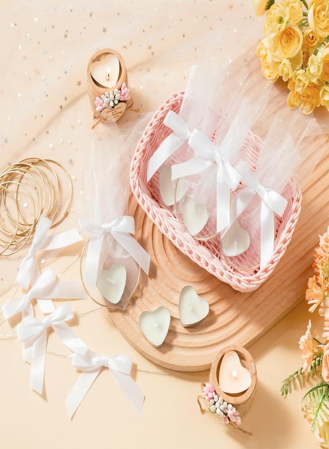 Shimeyao 50 Sets Wedding Favors for Guests Bulk 50 Heart Shaped Candles 50 Metal Rings 3 Inch 50 Organza Bags 50 Bow Ribbon DIY Wedding Gifts for Party Supplies Gift Souvenir Guests Men Women - Image 4
