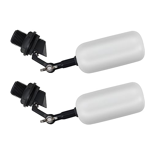 Timsec 2 Pack Float Ball Valve, 1/2 Inch NPT Thread, OD. 0.84 inch (21.34mm), not 1/2 inch, Adjustable Arm for Livestock Water Trough, Aquariums, Hydroponics - Automatic Fill and Control Water Level - Image 1