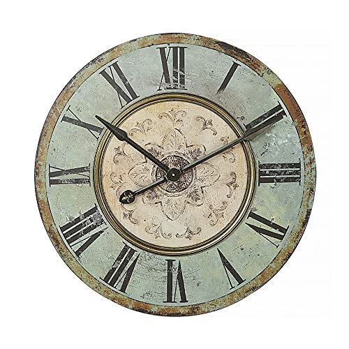 Creative Co-Op Distressed Mint Green Round Wall Clock - Image 2