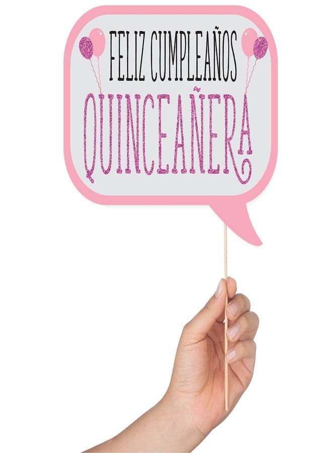Outside The Booth Quinceanera Photo Booth Props - 41-pc Photobooth Kit with 8 x 10-Inch Sign, 60 Adhesive Pads, 45 Sticks - Sweet 15 Photo Booth Props - Decoracion para 15 Años Quinceañeras - Image 3