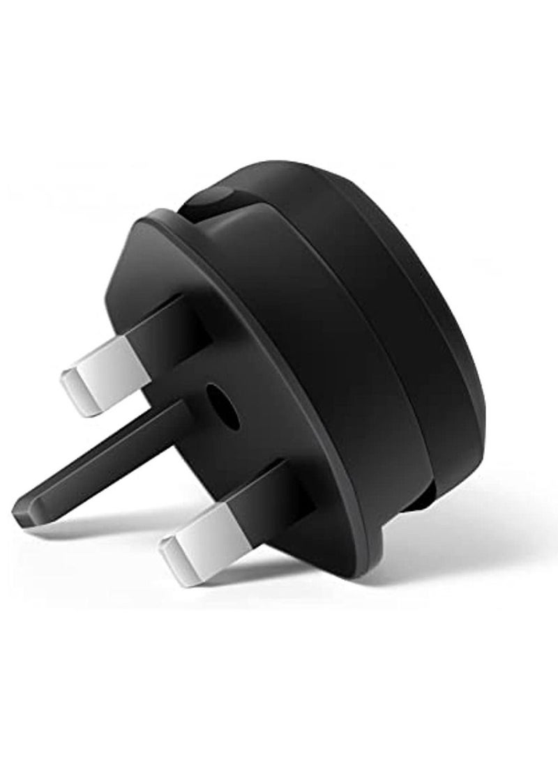 OIMG Pack Of 2 Eu Europe European To Uae Uk 3-Pin Travel Adapter Plug For Shaver Shaving Toothbrush Bathroom Black  - Image 2