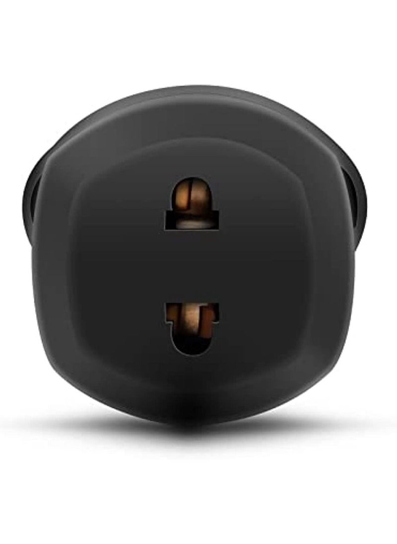 OIMG Pack Of 2 Eu Europe European To Uae Uk 3-Pin Travel Adapter Plug For Shaver Shaving Toothbrush Bathroom Black  - Image 4