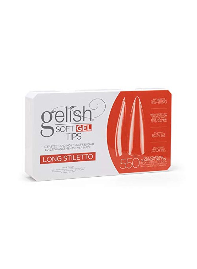 Gelish Soft Gel Tips 550 Count Professional Quality Press on Nails Extension for Strong LongLasting Manicures Easy Application Natural Look Preshaped False Nail Long Stiletto - Image 4