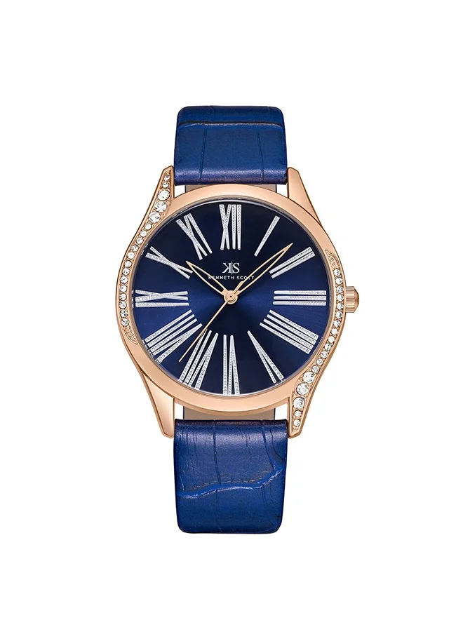 KENNETH SCOTT Kenneth Scott K23534-RLNN Women Analog Display Watch & Polyurethane Strap Blue