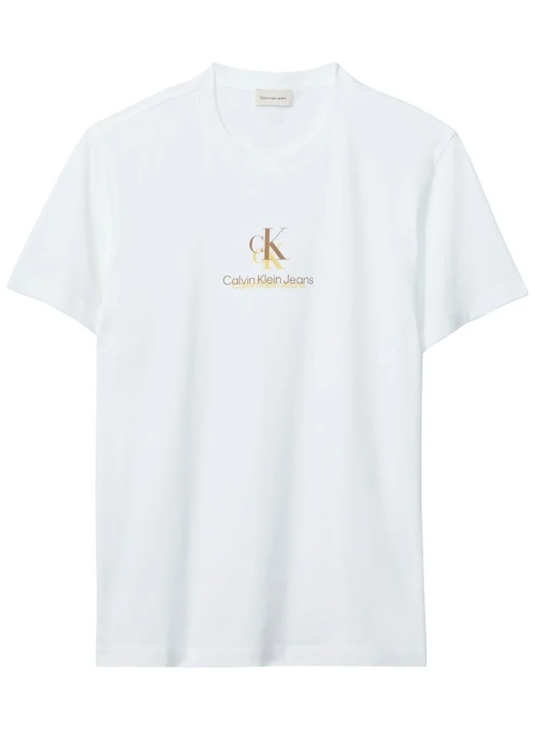 Calvin Klein Jeans Bright White Shadow Logo T-Shirt for Men | Best Price UAE