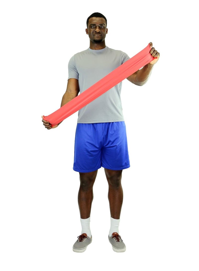 Cando Cando W58512 Low Powder Exercise Band, 50 yd Length, Red, Light - Image 1