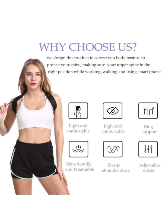 OASIS-TH Back Correction Strap, Adjustable Posture Corrector Spine Straightener for Relief of Neck Shoulder Pain Develop Good Seated Standing for Men Women Elderly Teens  - Image 2